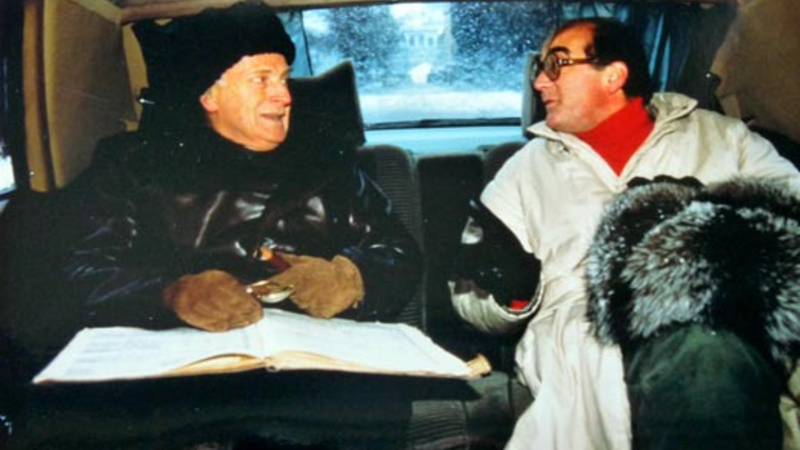 Monsaingeon with Yehudi Menuhin, Moscow, November 1987 | Copyright: © Bruno Monsaingeon