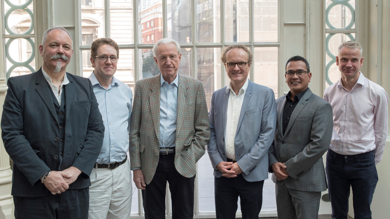 Left to right: David Blake, Managing Director, Select UK; Jeremy Wilkinson, Head of Label, Opus Arte; Klaus Heymann, Chairman, Naxos Music Group; Erwin Stürzer, General Manager, Naxos Audiovisual Division; Rameses Villanueva, Chief Financial Officer, Naxos Music Group; Volker Schirp, Label Coordinator, Opus Arte. | Copyright: © NAXOS MUSIC GROUP