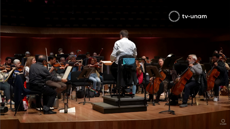 OFUNAM rehearsing “Symphony No. 4 in D minor, Op. 120“ | Copyright: © TV UNAM